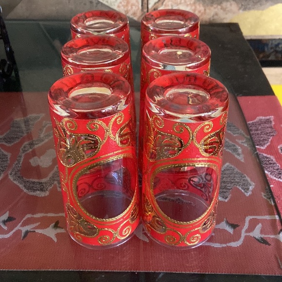 Set of 6 vintage Rare CULVER Ltd. Mid Century GLASSES, Unused - Picture 6 of 9